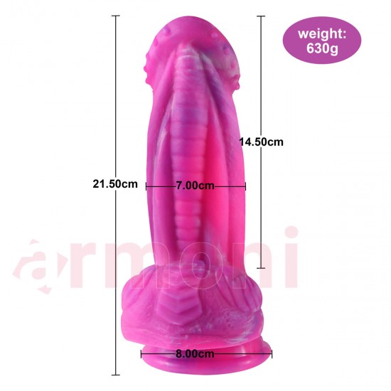 Dev Kalın Canavar Penisi Monster Hippo 4 Farklı Gövde Kabartması,Vücut Isısına Duyarlı 13cm X 6,3cm