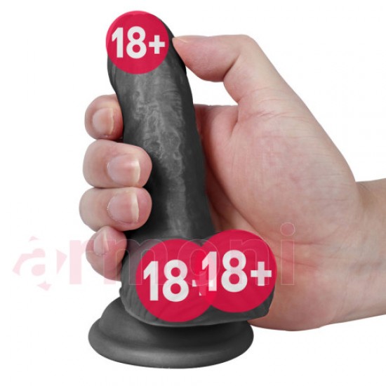 Realistik Siyah Anal Vajinal Penis Vantuzlu Damarlı 10cm