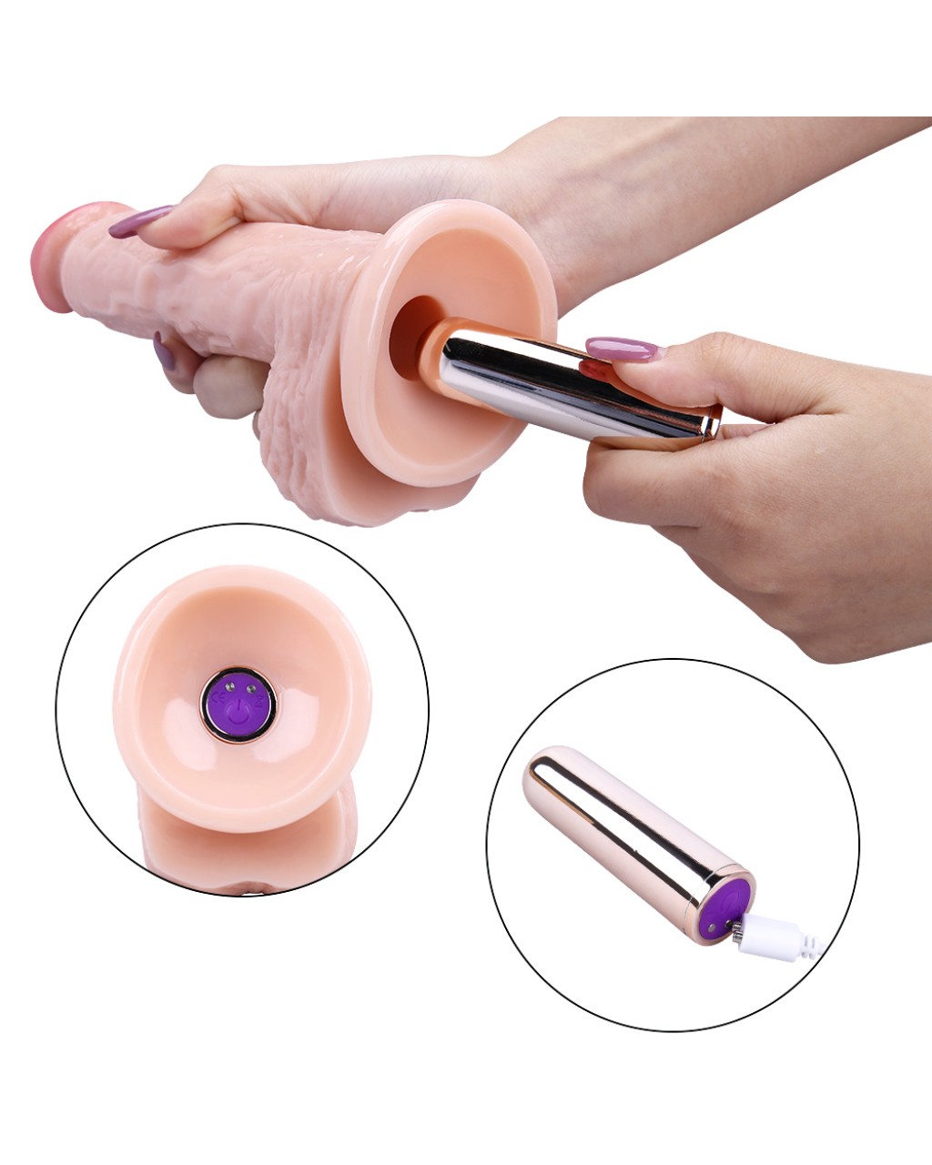 21CM Gerçekçi Dildo Yapay Penis Titreşimli