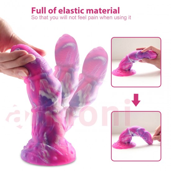 El Yapımı 6 Değişik Kabartmalı ve Desenli Tahrik Artırıcı Canavar Dildo Monster