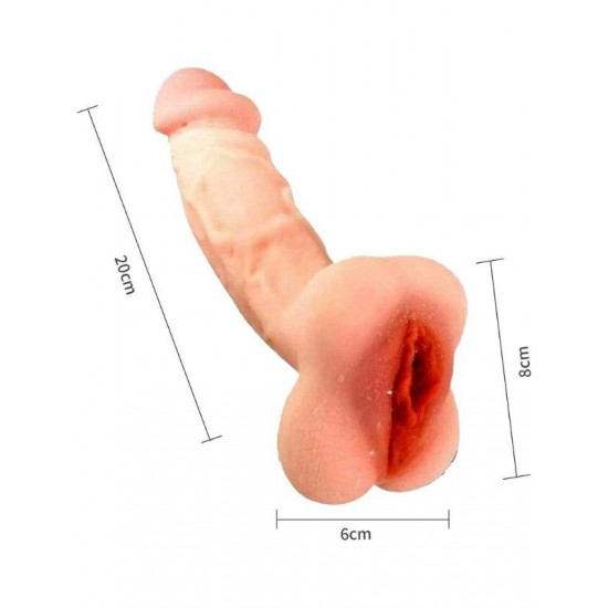 Vajina Girişli Dolgulu Realistik Penis Kılıfı Masturbatör 20CM