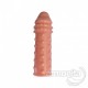 Ten Rengi Tırtıklı Uzatmalı Penis Kılıfı 