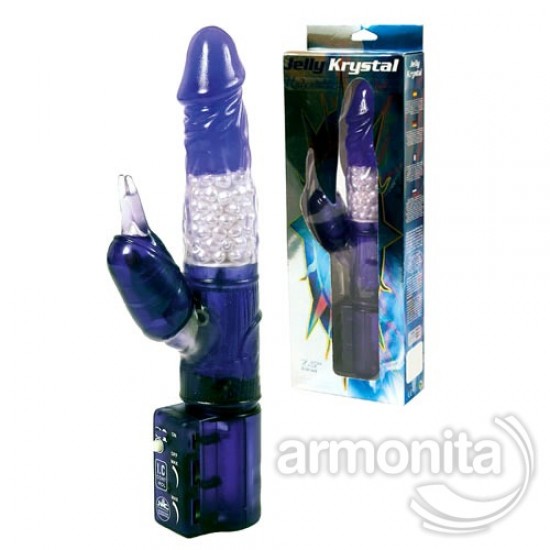 Döner Başlı Bilyalı Penis Jelly Krystal
