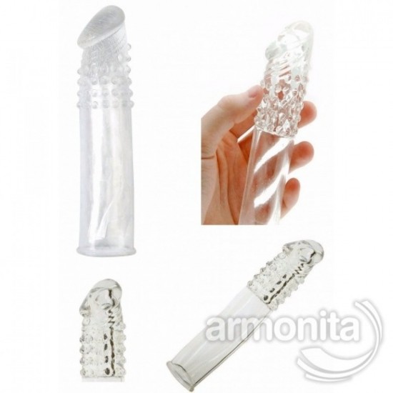 Silikon Dolgulu Uzatmalı Penis Kılıfı