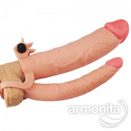 Pleasure X Tender Titreşimli Double Penis Kılıfı